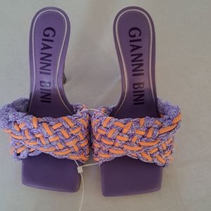 Gianni Bini corded leather, lavender slip on.  Size 8.